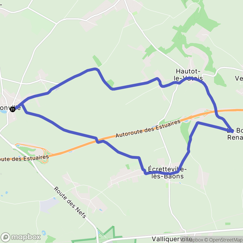 Terres-de-Caux : carte du parcours de randonnée - France