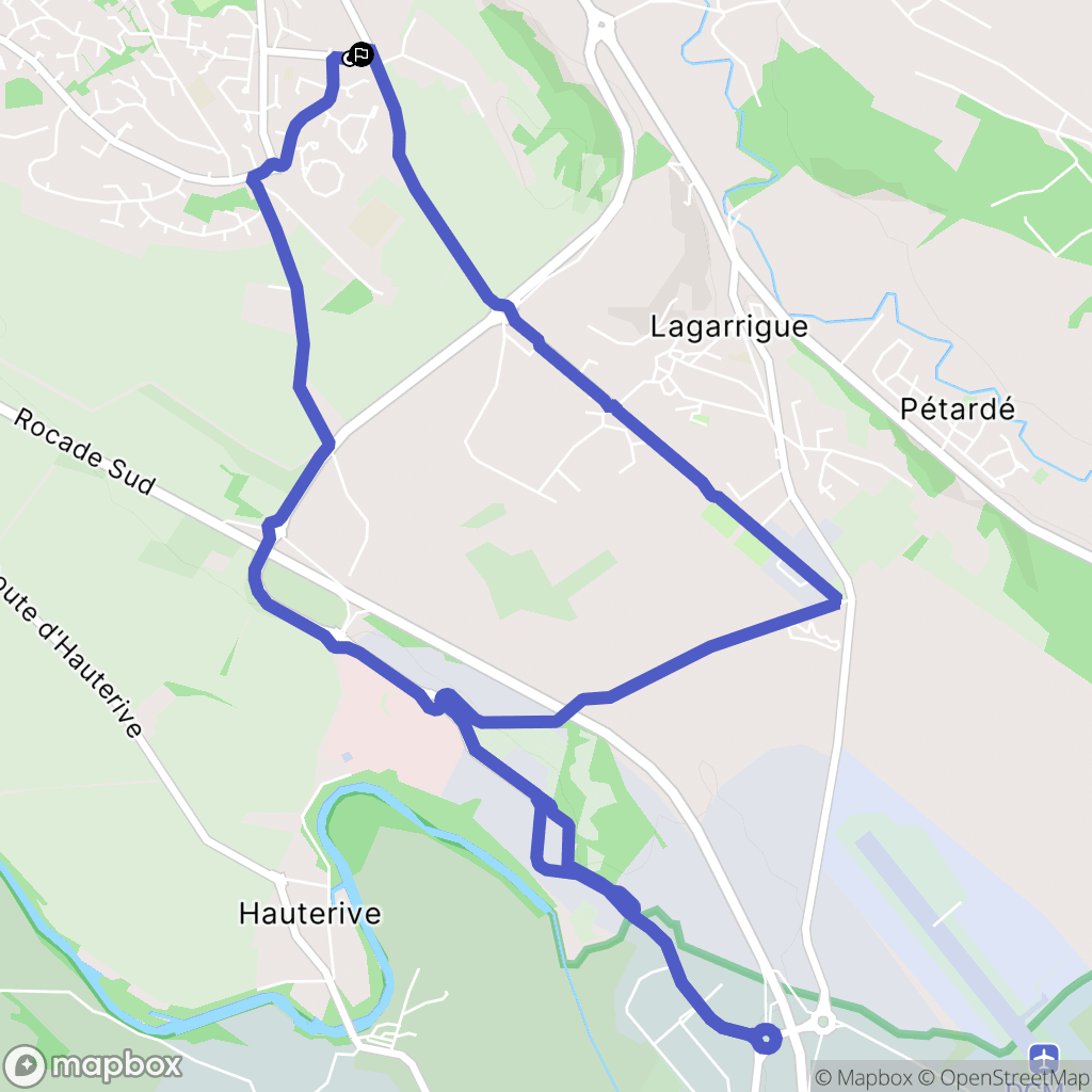 Castres : carte du parcours de randonnée - France