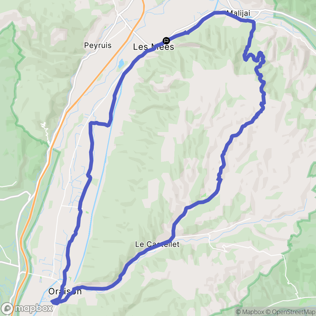 Les Mées : carte du parcours de randonnée - France