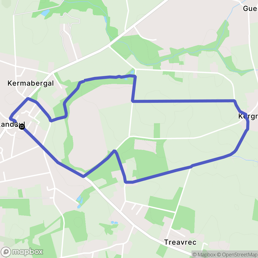 Landaul : carte du parcours de randonnée - France