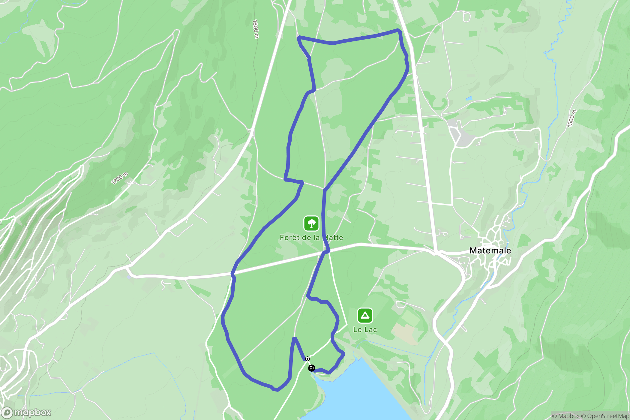 Matemale : carte du parcours de randonnée - France