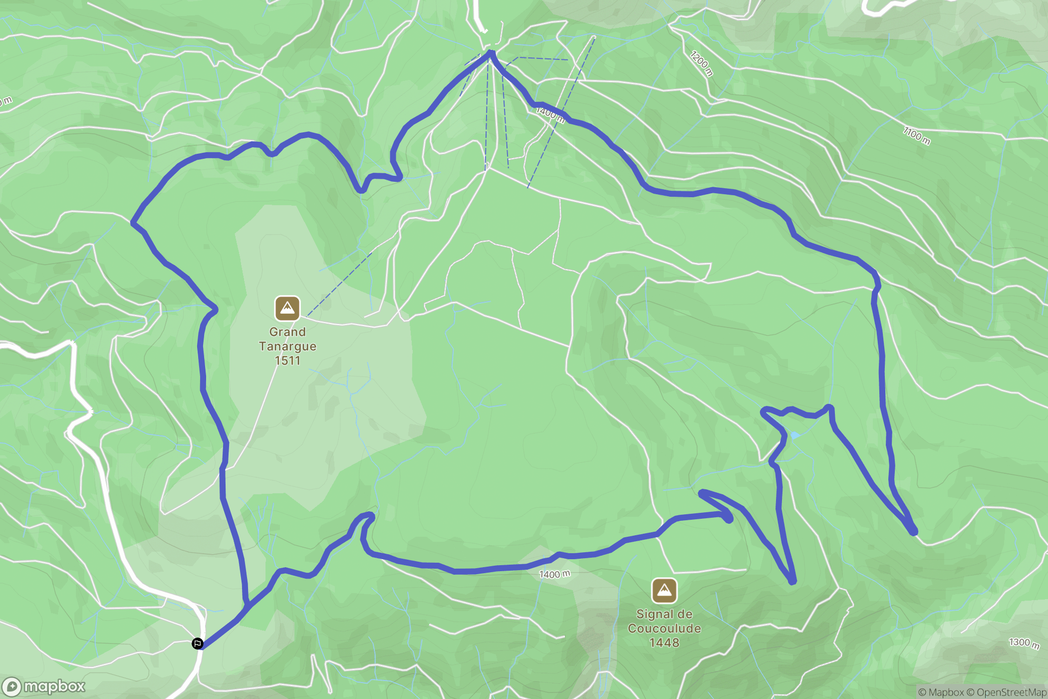 Borne : carte du parcours de randonnée - France