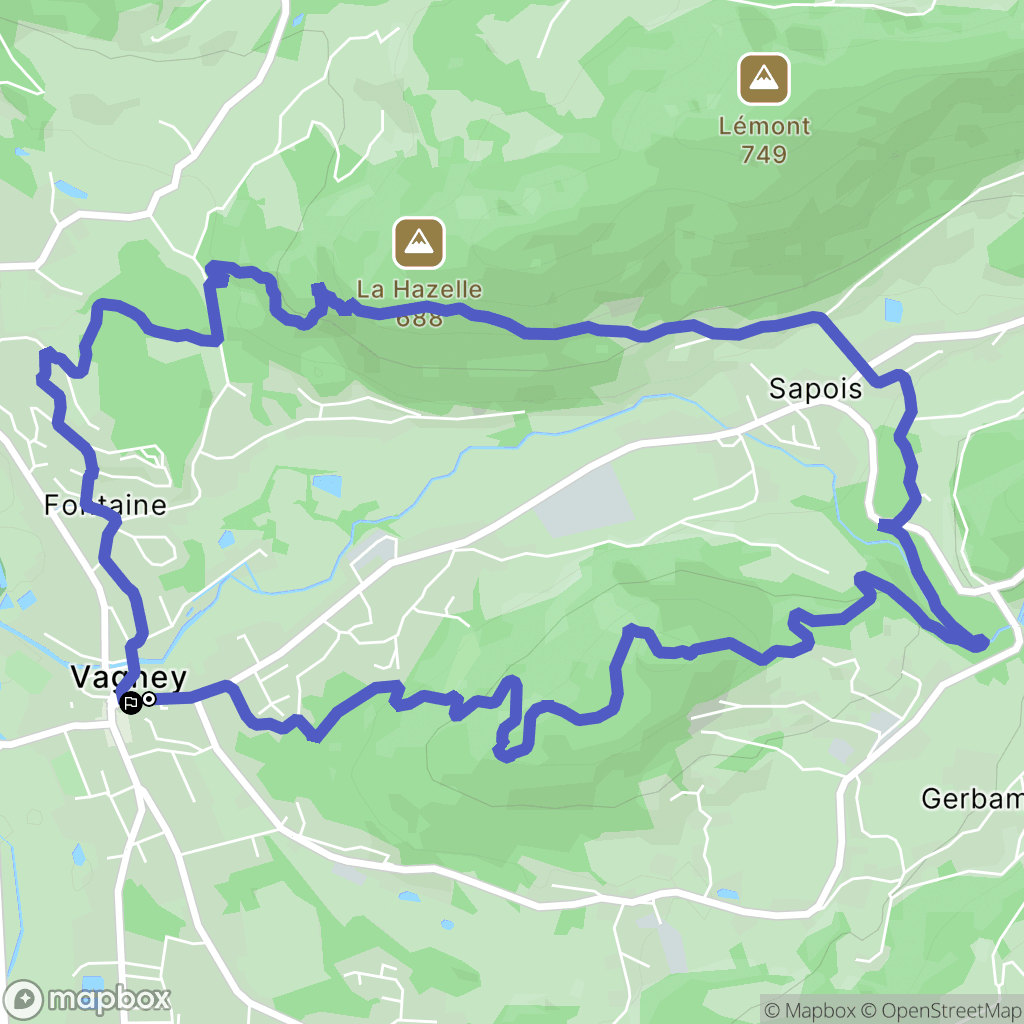 Vagney : carte du parcours de randonnée - France