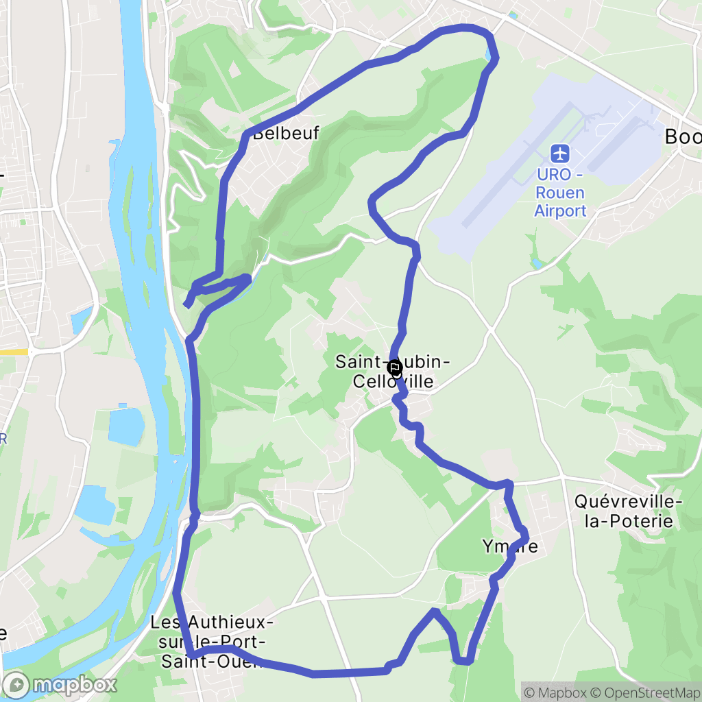 Saint-Aubin-Celloville : carte du parcours de randonnée - France