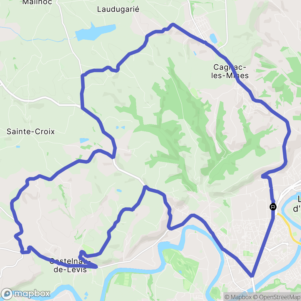 Lescure-d'Albigeois : carte du parcours de randonnée - France