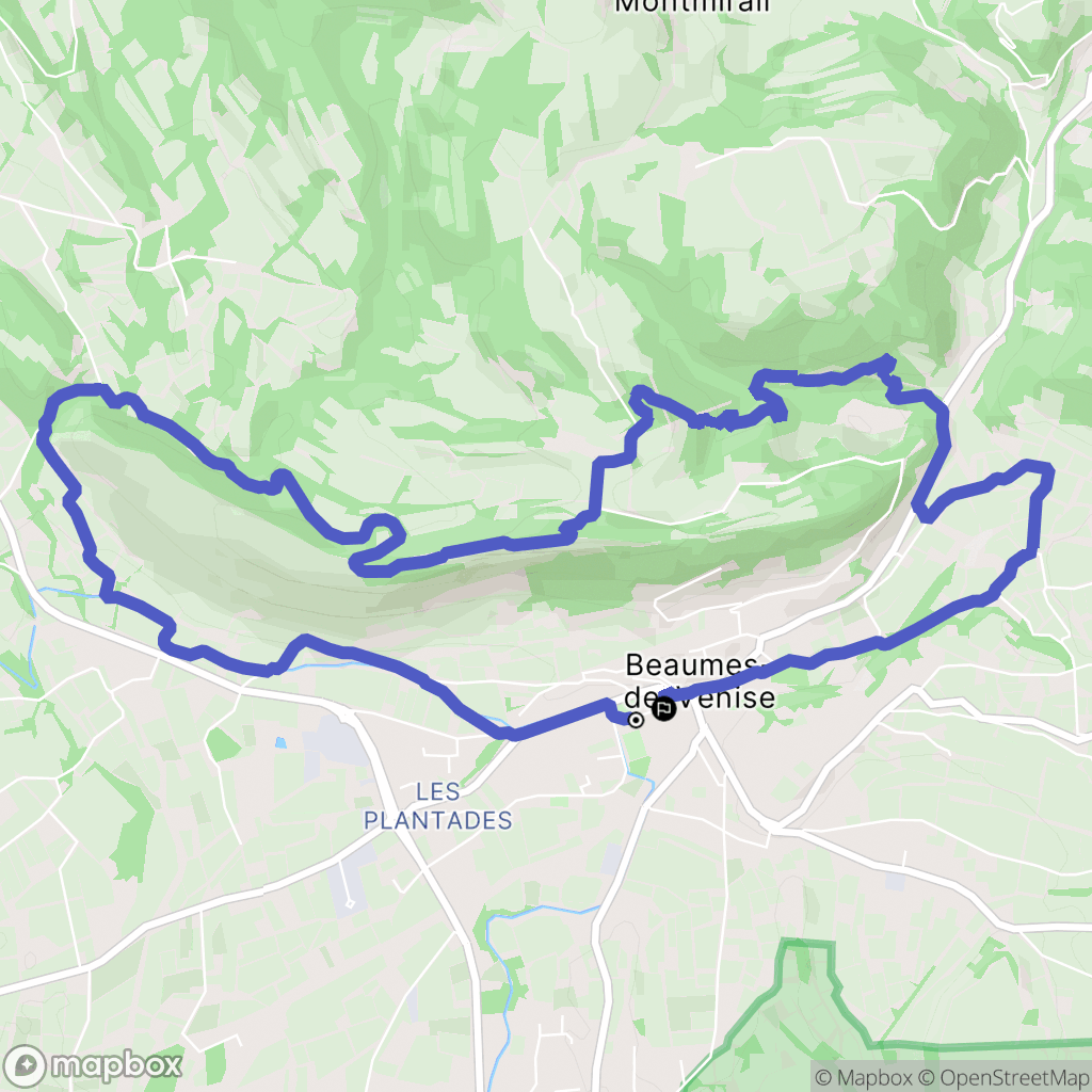 Beaumes-de-Venise : carte du parcours de randonnée - France
