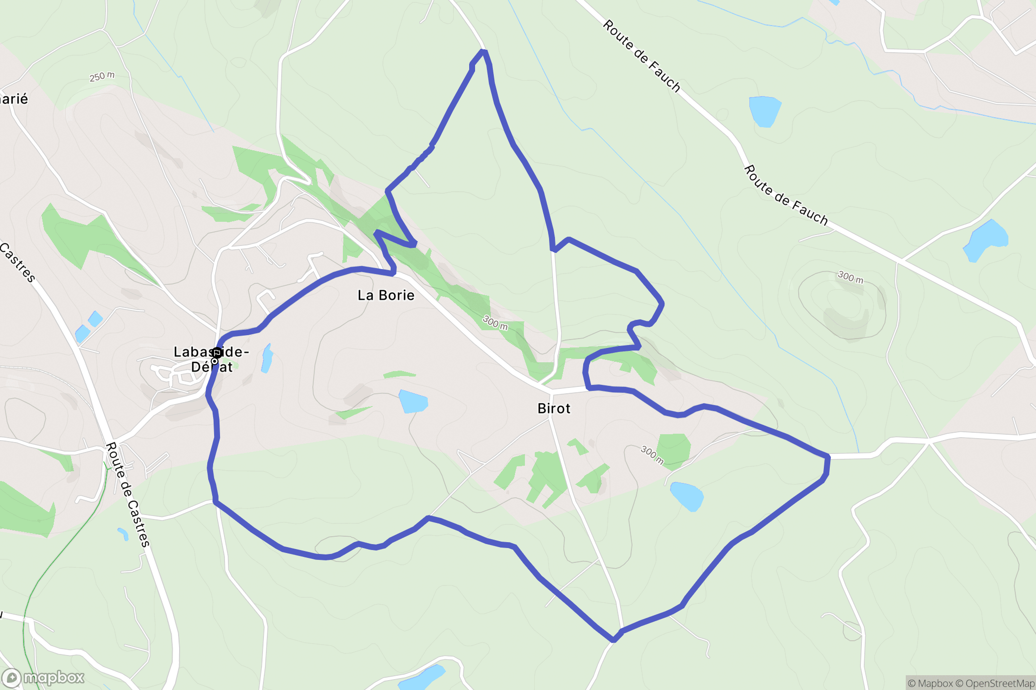 Puygouzon : carte du parcours de randonnée - France