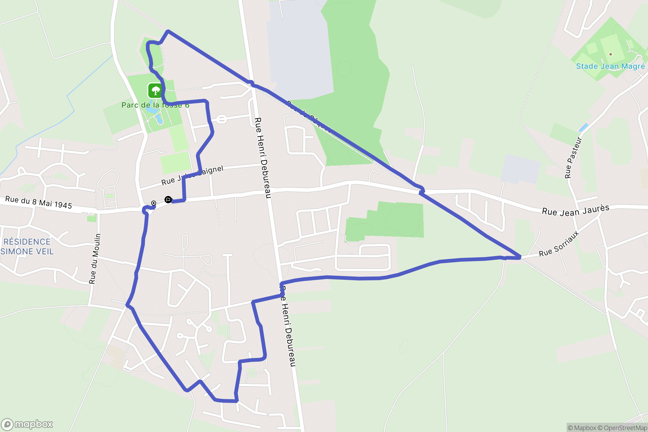 Haisnes : carte du parcours de randonnée - France