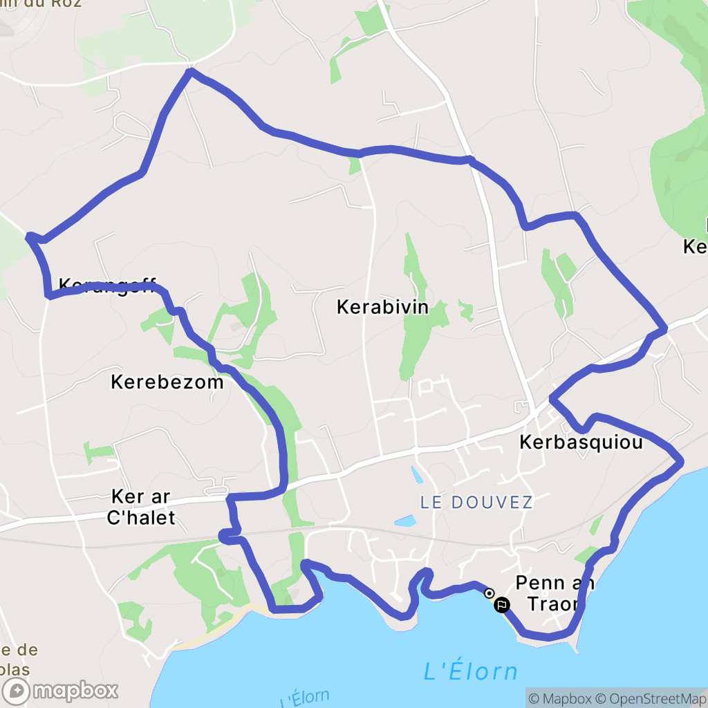 Guipavas : carte du parcours de randonnée - France