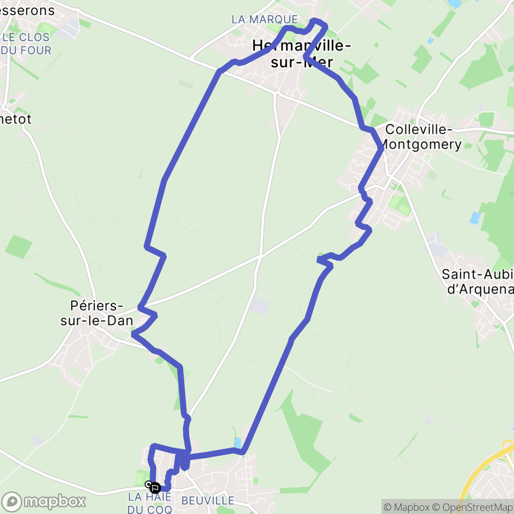 Biéville-Beuville : carte du parcours de randonnée - France