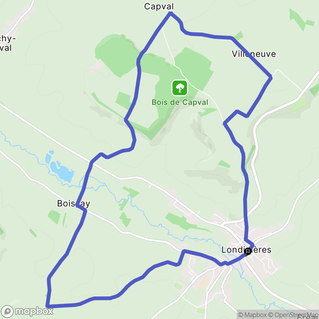 Londinières : carte du parcours de randonnée - France