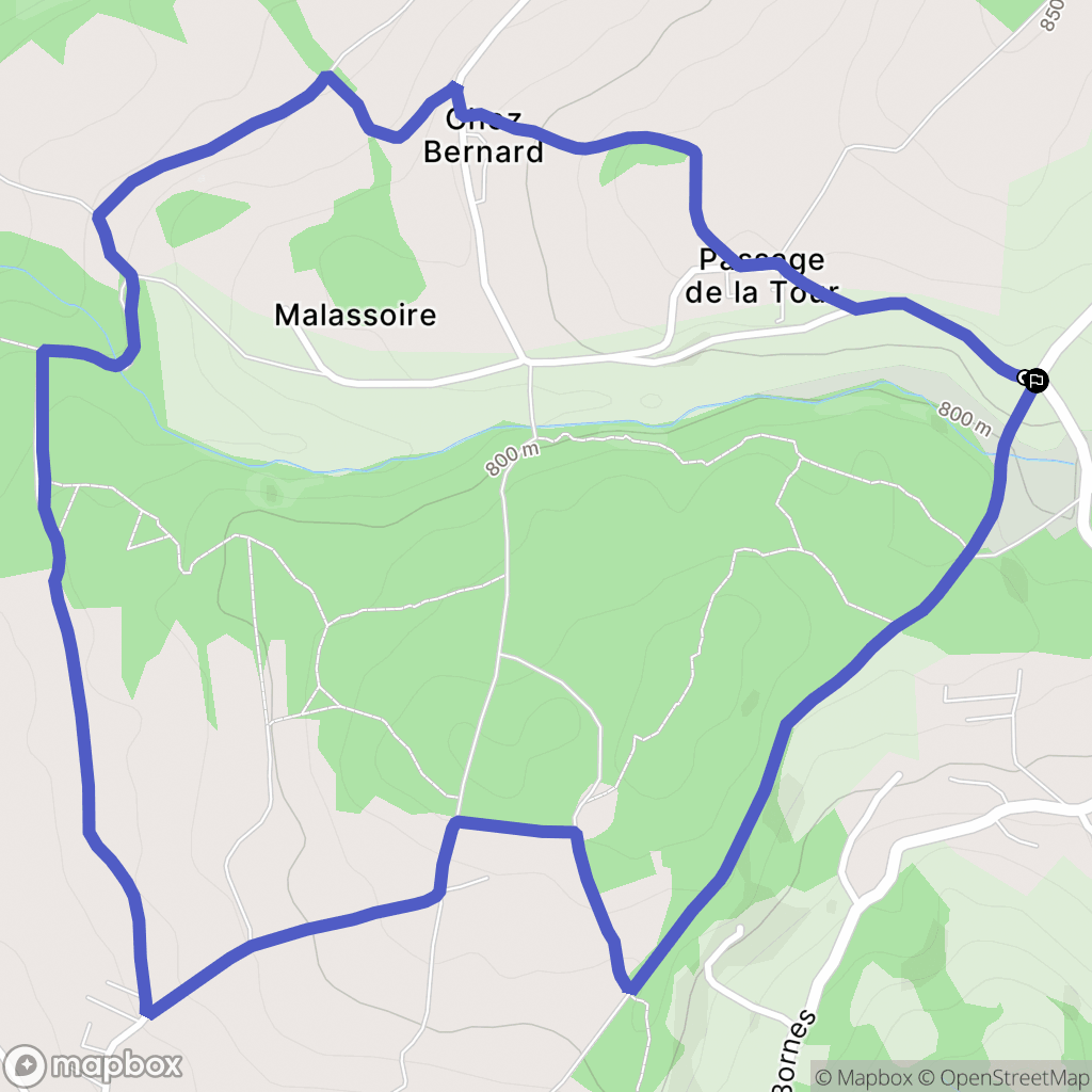 Groisy : carte du parcours de randonnée - France