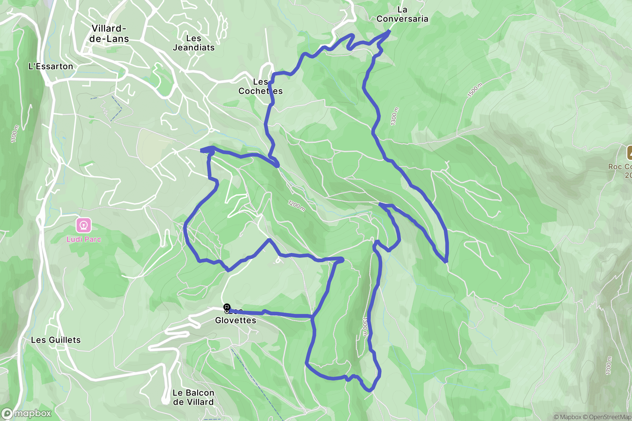 Villard-de-Lans : carte du parcours de randonnée - France