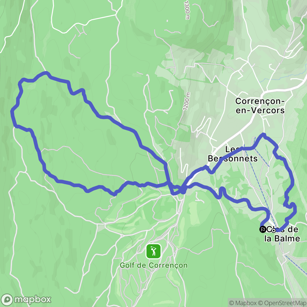 Corrençon-en-Vercors : carte du parcours de randonnée - France
