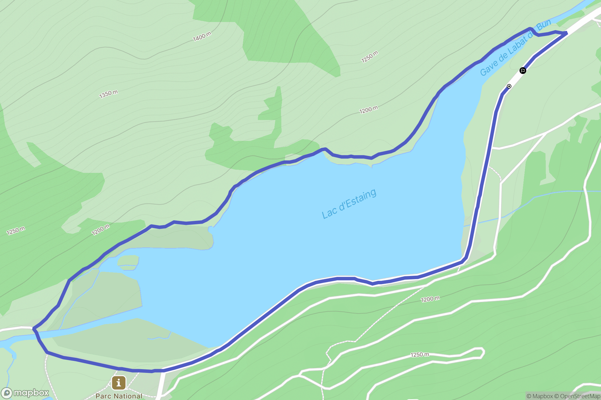 Estaing : carte du parcours de randonnée - France