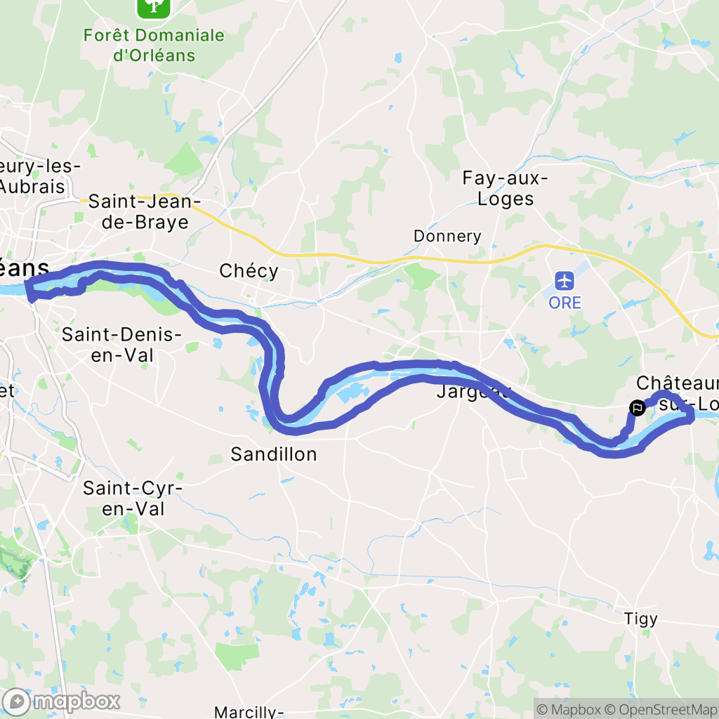 Châteauneuf-sur-Loire : carte du parcours de randonnée - France