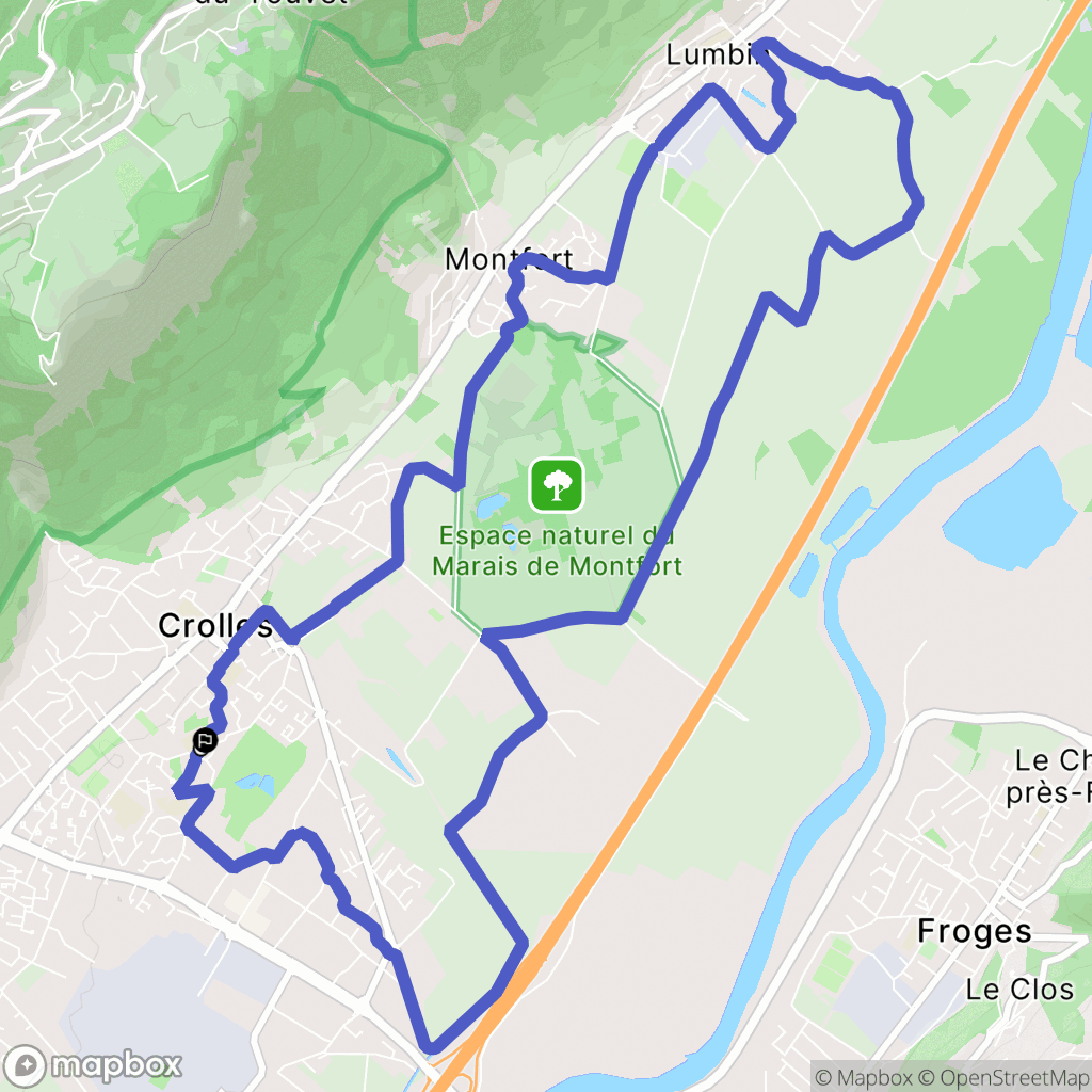 Crolles : carte du parcours de randonnée - France