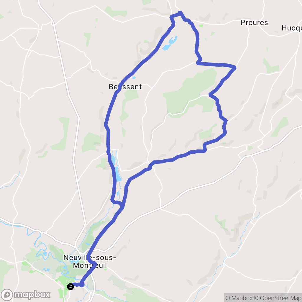 Montreuil-sur-Mer : carte du parcours de randonnée - France