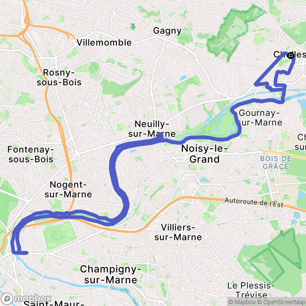 Chelles : carte du parcours de randonnée - France