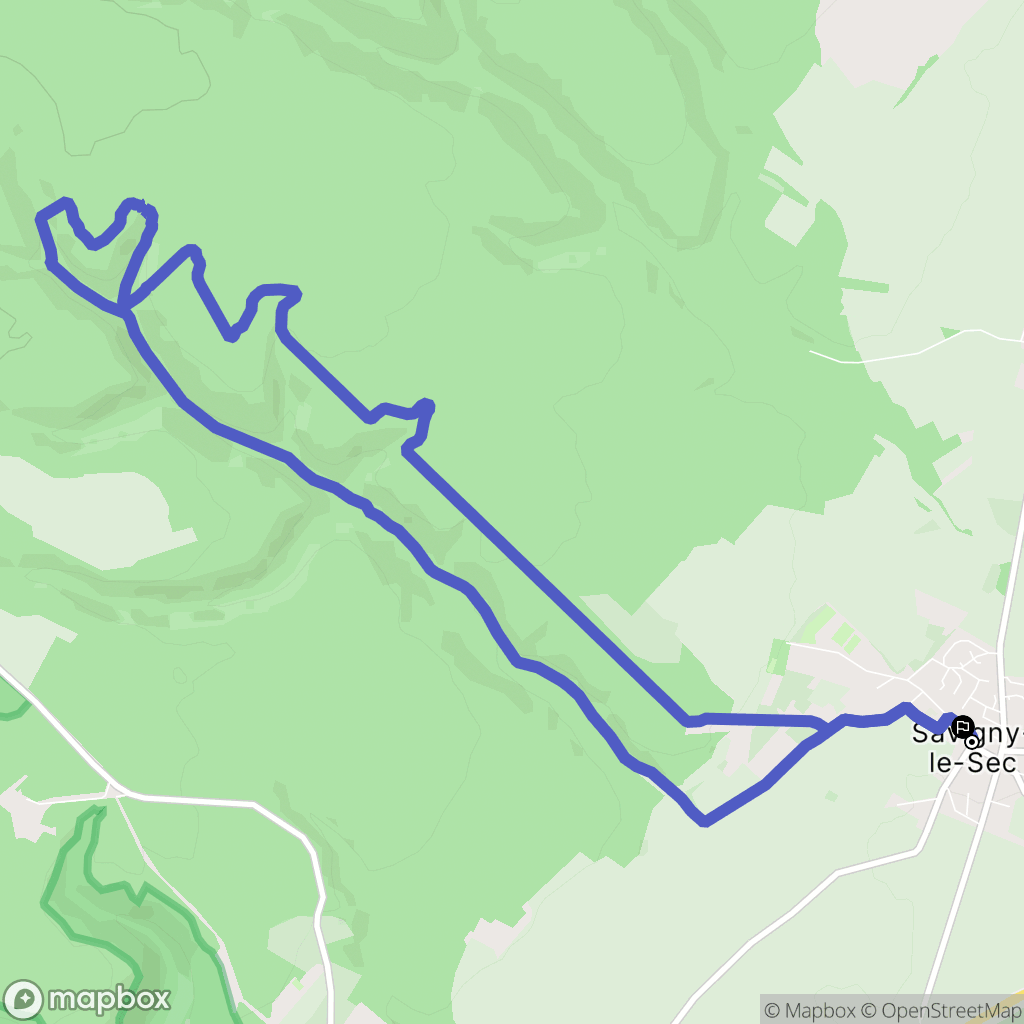 Savigny-le-Sec : carte du parcours de randonnée - France