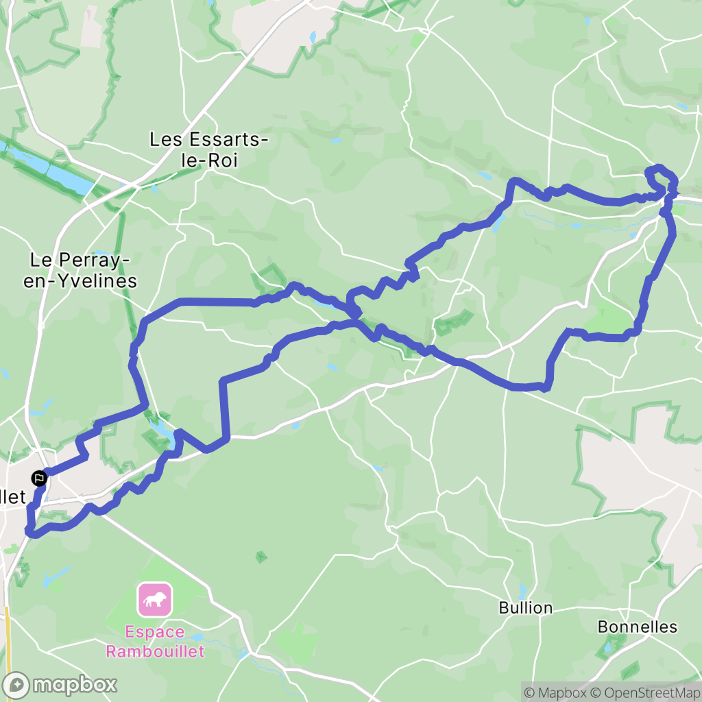Rambouillet : carte du parcours de randonnée - France