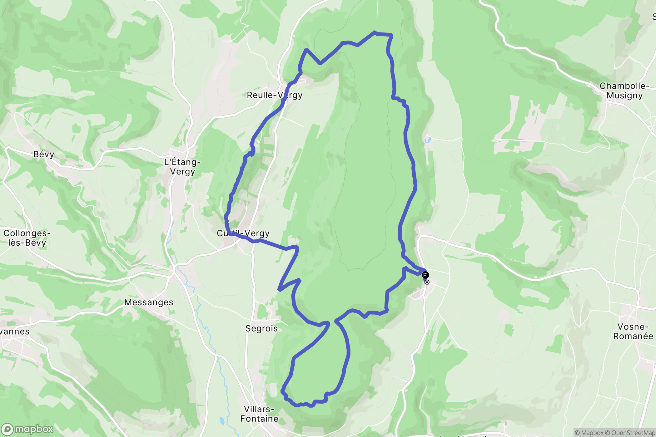 Nuits-Saint-Georges : carte du parcours de randonnée - France