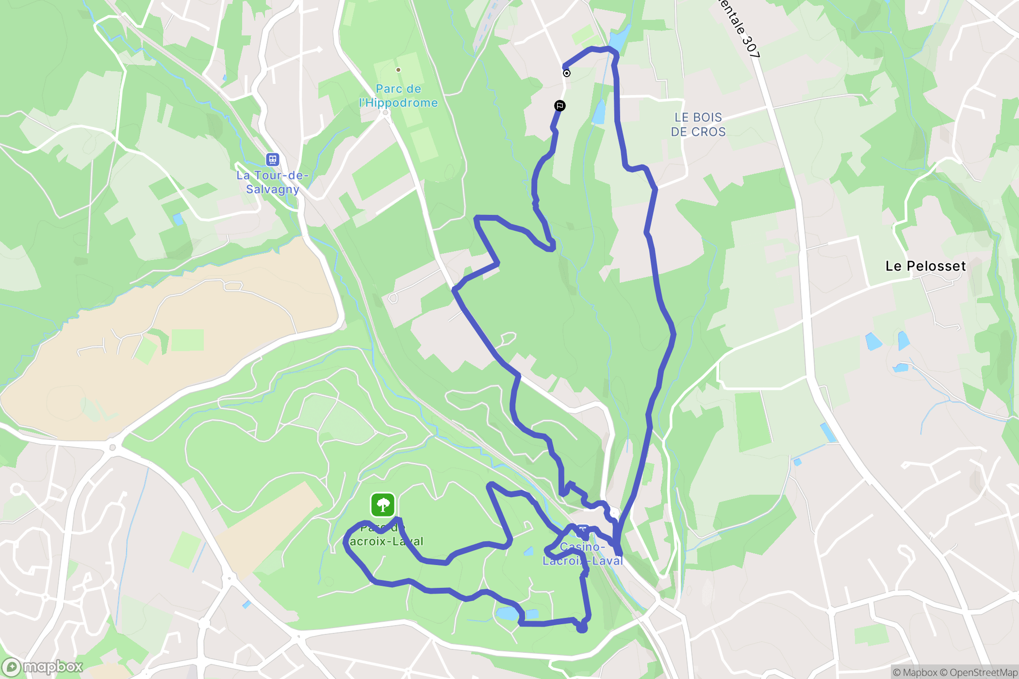 Dardilly : carte du parcours de randonnée - France