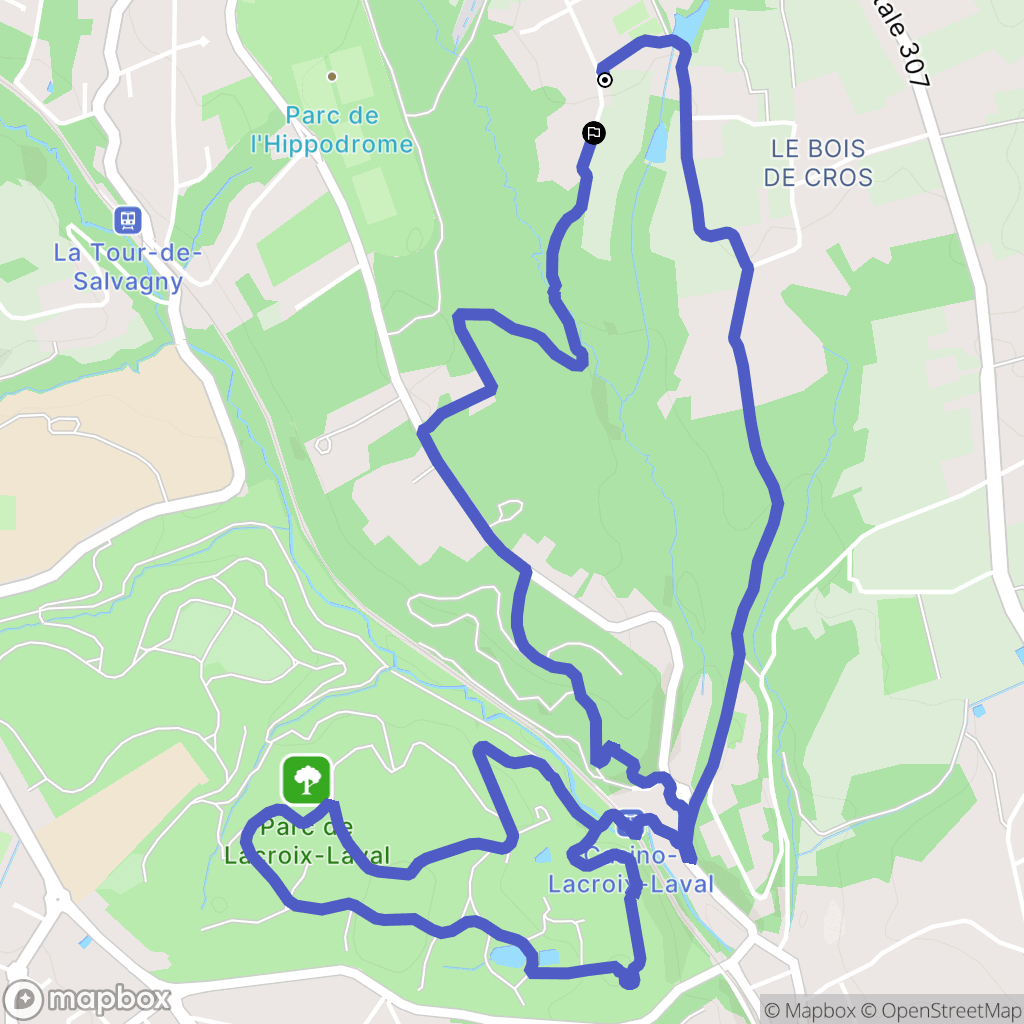 Dardilly : carte du parcours de randonnée - France