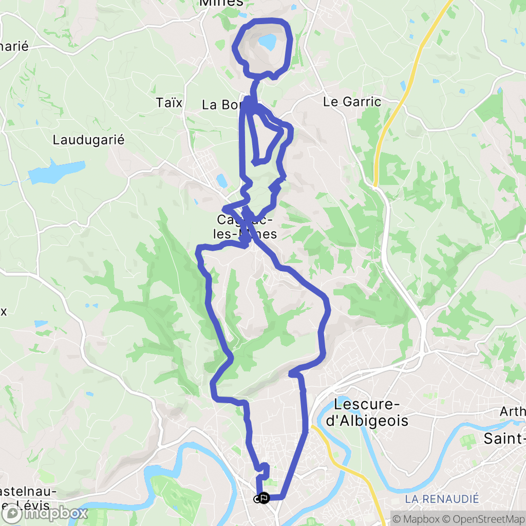 Albi : carte du parcours de randonnée - France