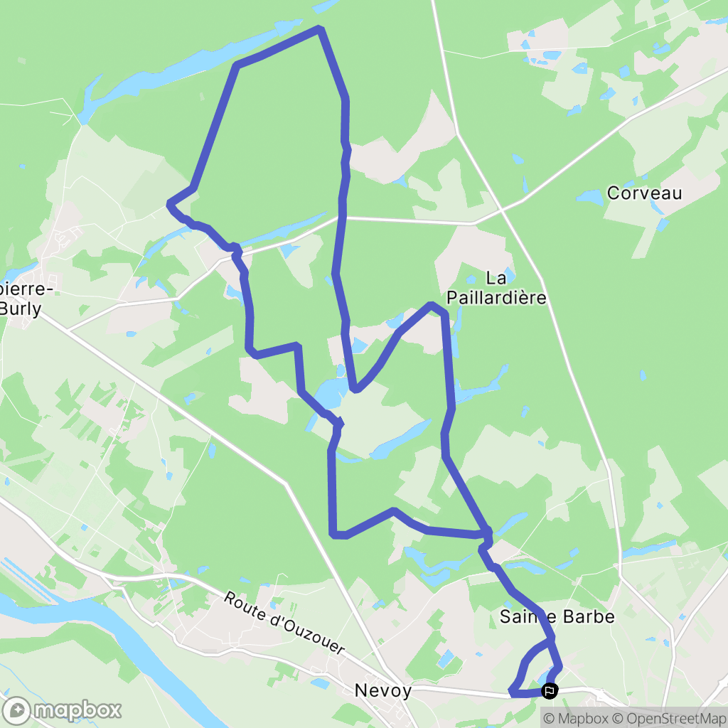 Gien : carte du parcours de randonnée - France