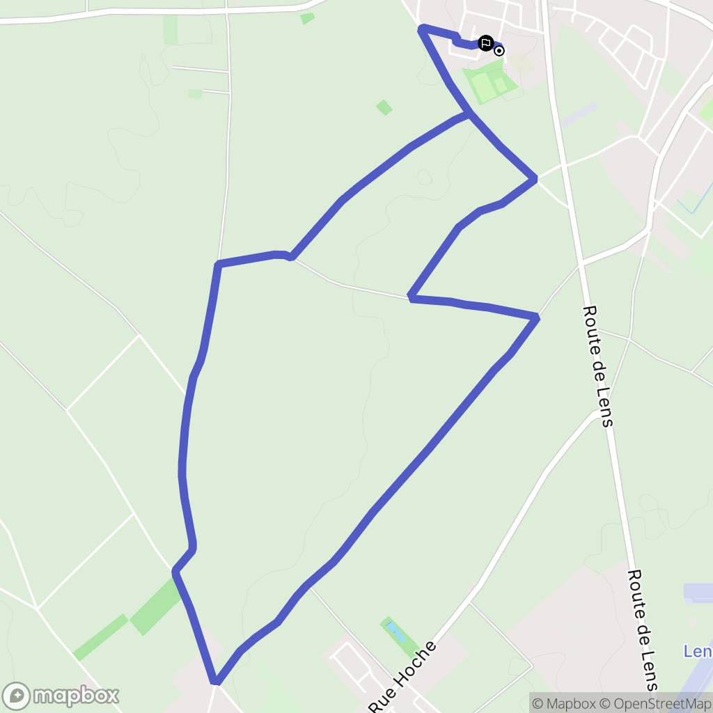 Hulluch : carte du parcours de randonnée - France