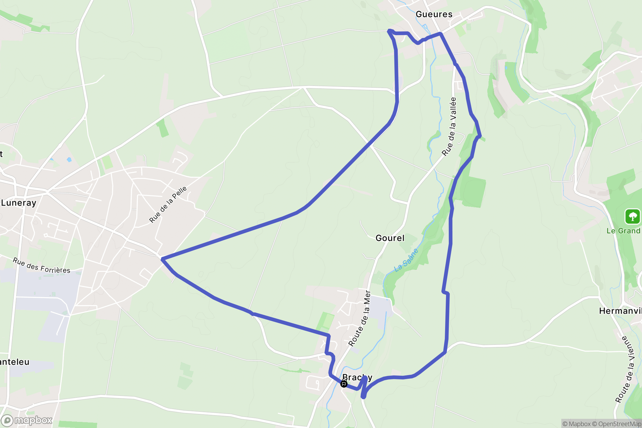 Brachy : carte du parcours de randonnée - France