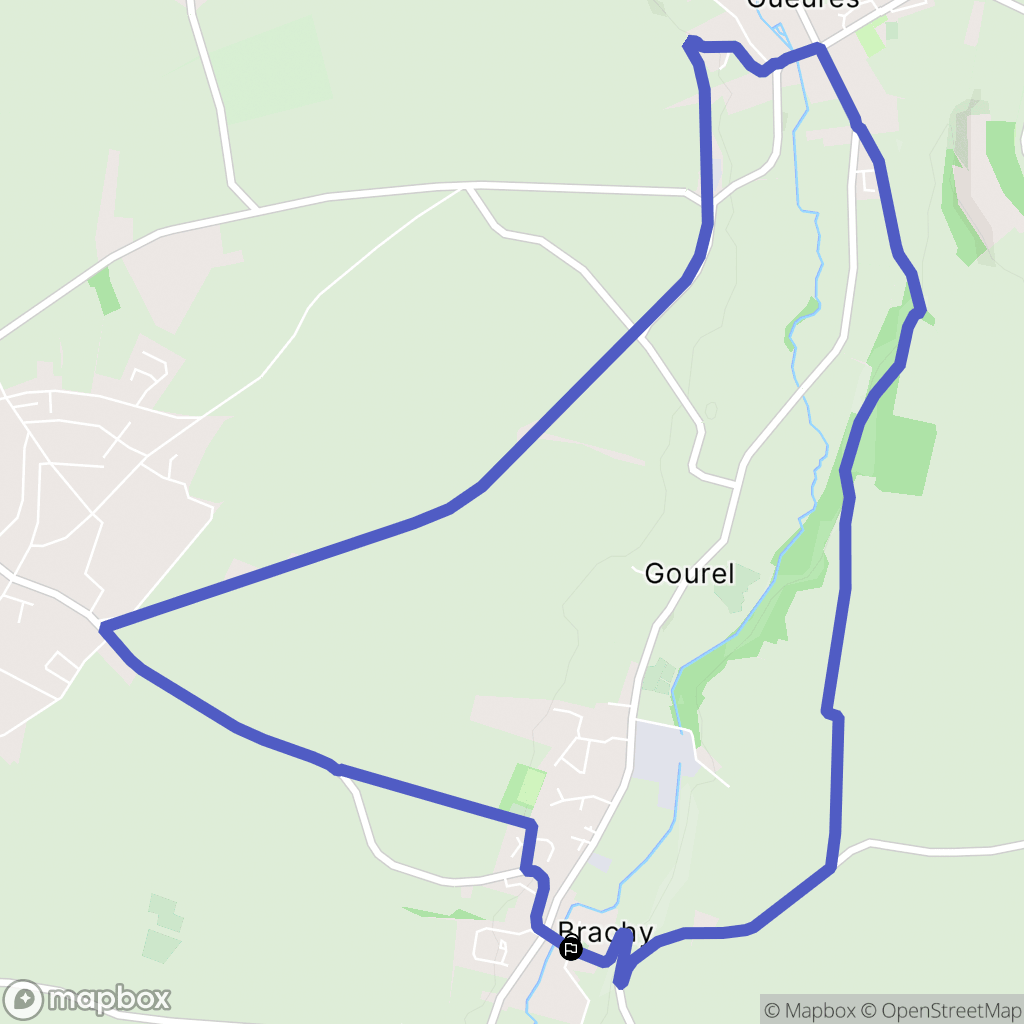 Brachy : carte du parcours de randonnée - France