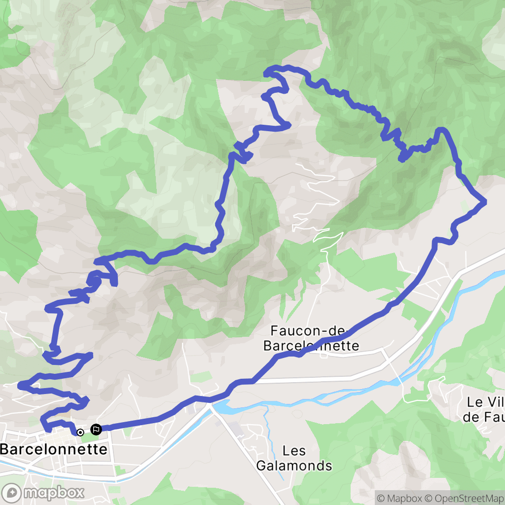 Barcelonnette : carte du parcours de randonnée - France