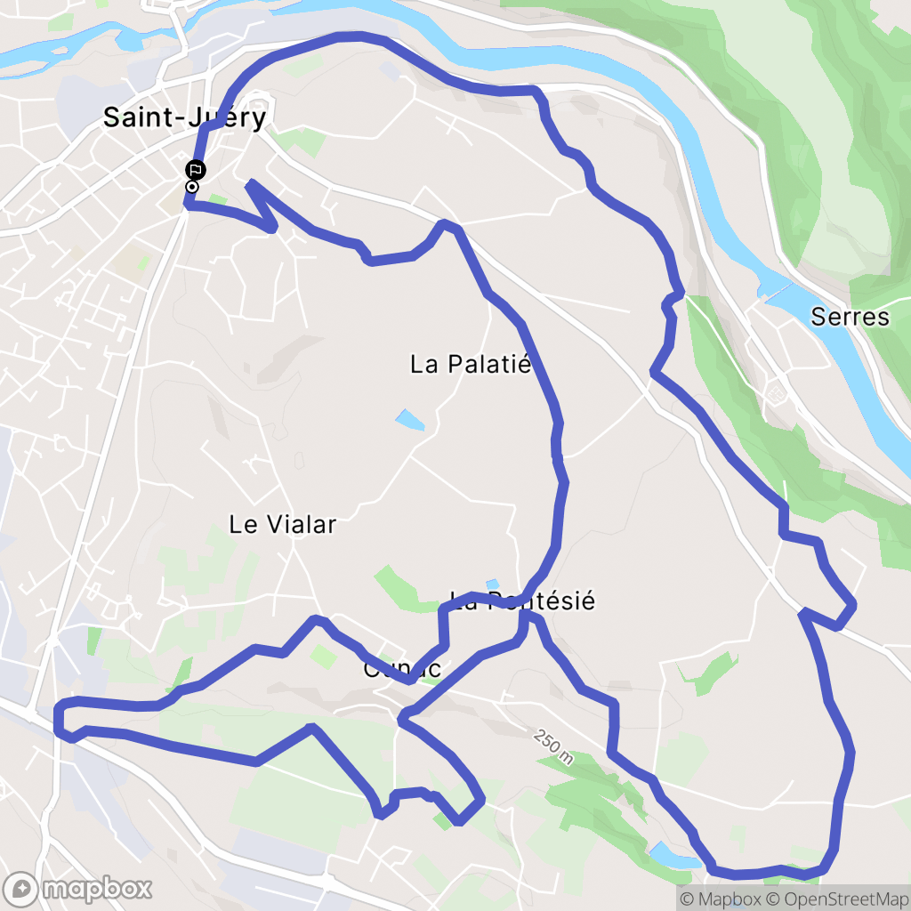 Saint-Juéry : carte du parcours de randonnée - France