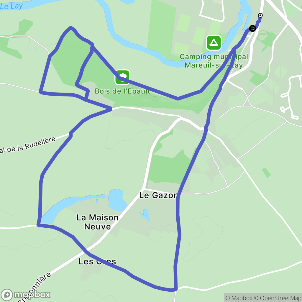Mareuil-sur-Lay-Dissais : carte du parcours de randonnée - France