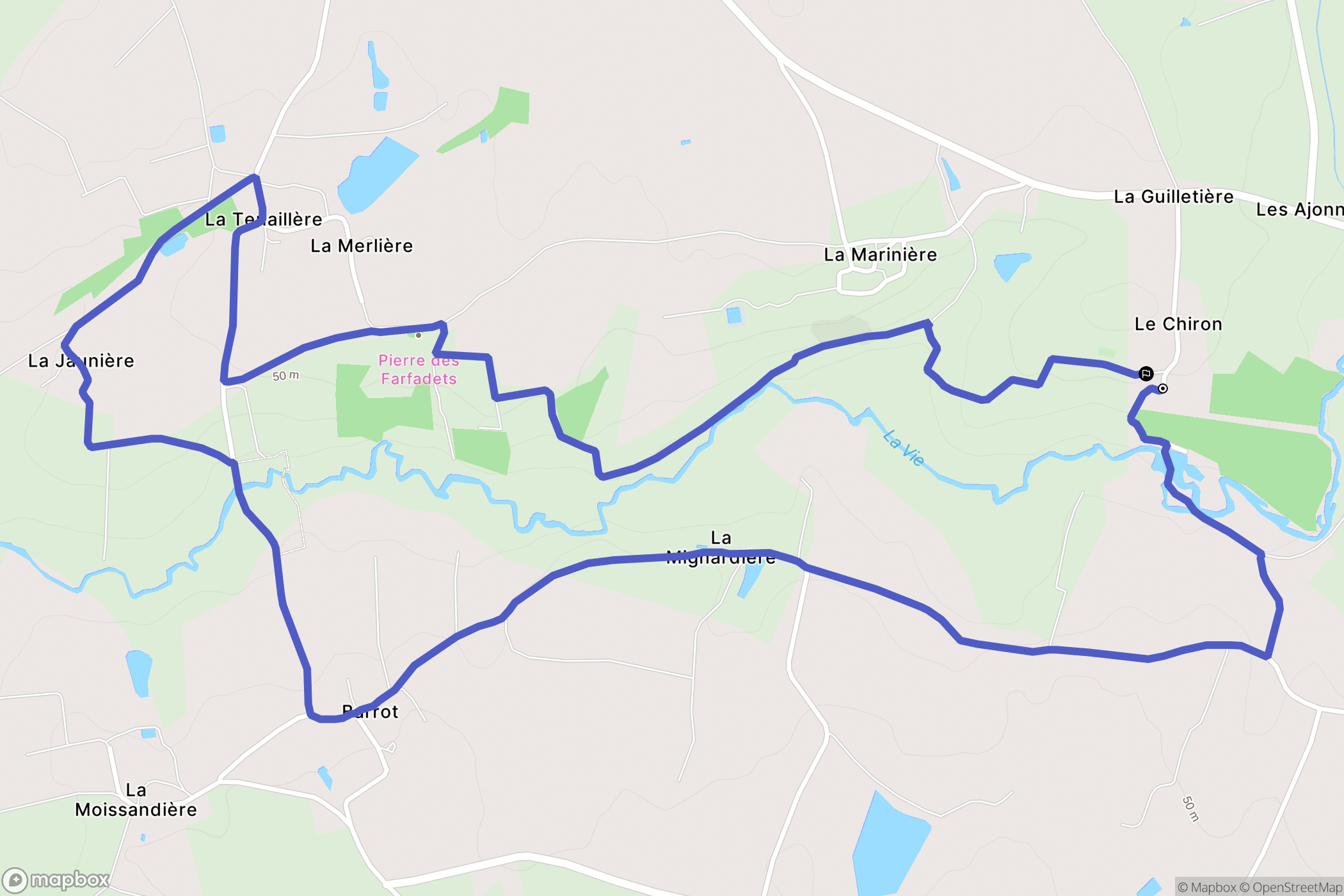 Le Poiré-sur-Vie : carte du parcours de randonnée - France
