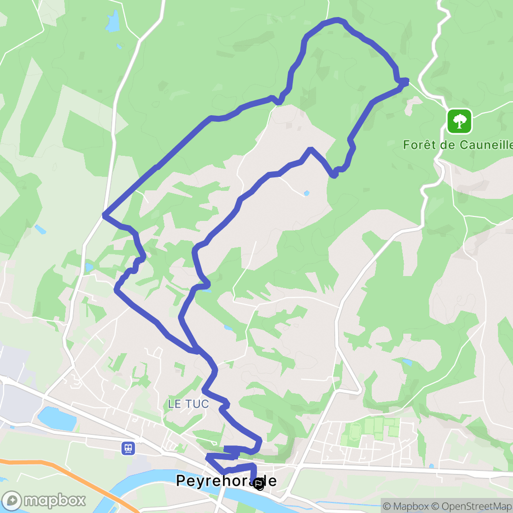 Peyrehorade : carte du parcours de randonnée - France