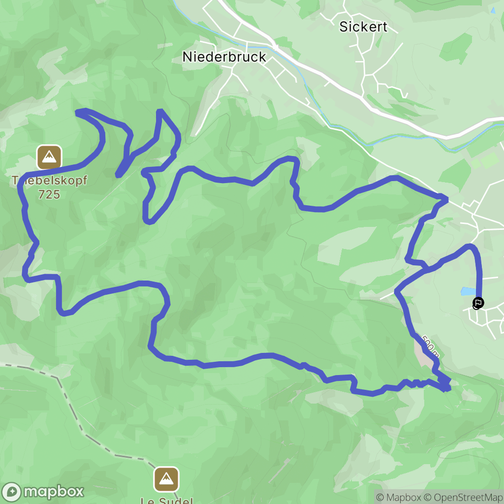 Masevaux-Niederbruck : carte du parcours de randonnée - France