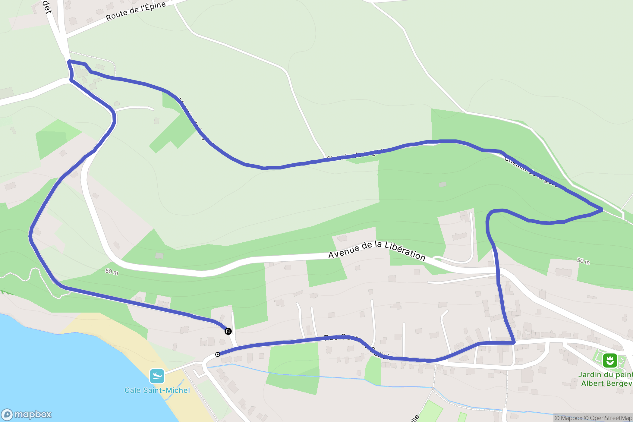 Saint-Jean-le-Thomas : carte du parcours de randonnée - France
