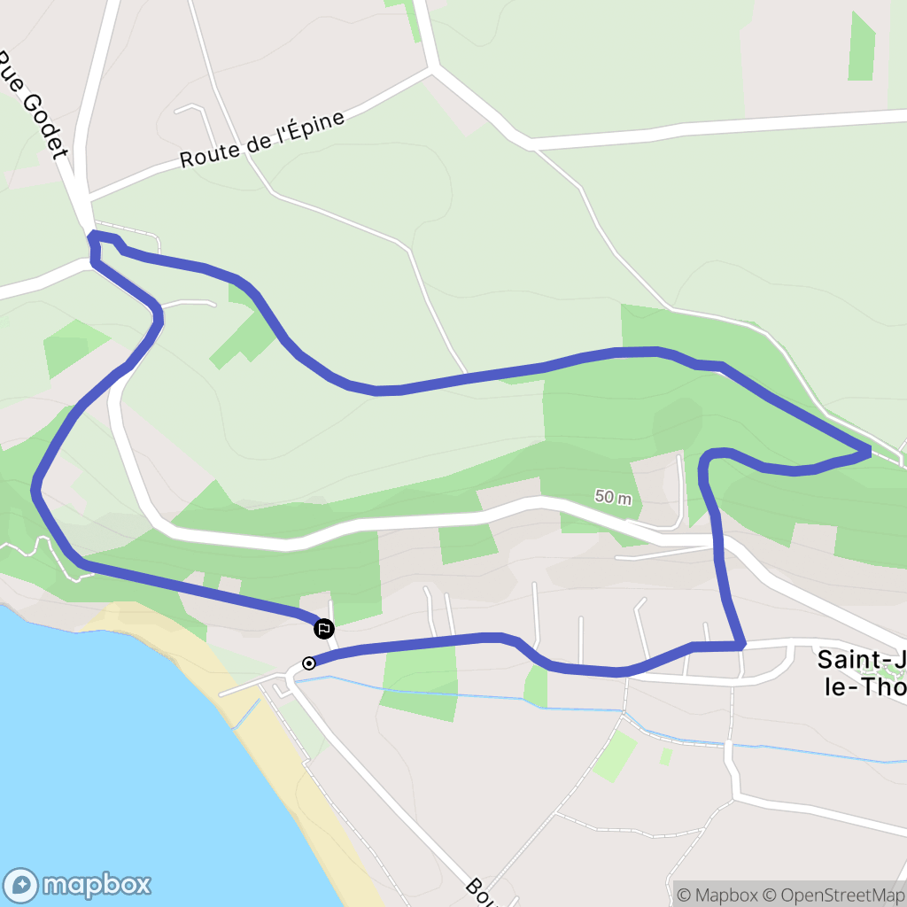 Saint-Jean-le-Thomas : carte du parcours de randonnée - France