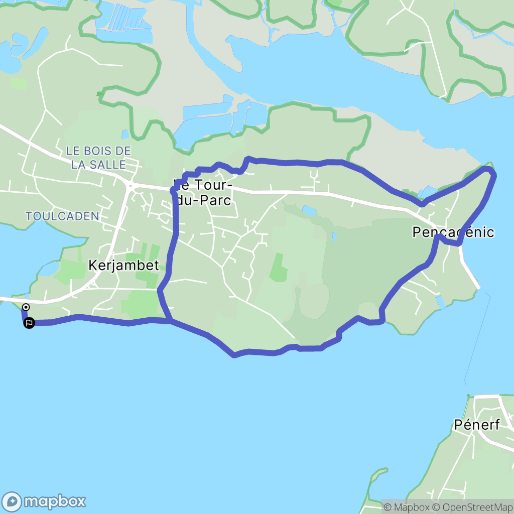 Le Tour-du-Parc : carte du parcours de randonnée - France