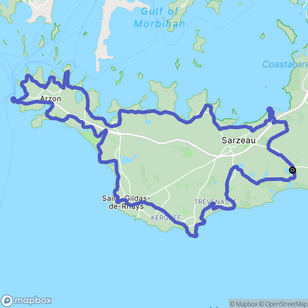 Sarzeau : carte du parcours de randonnée - France
