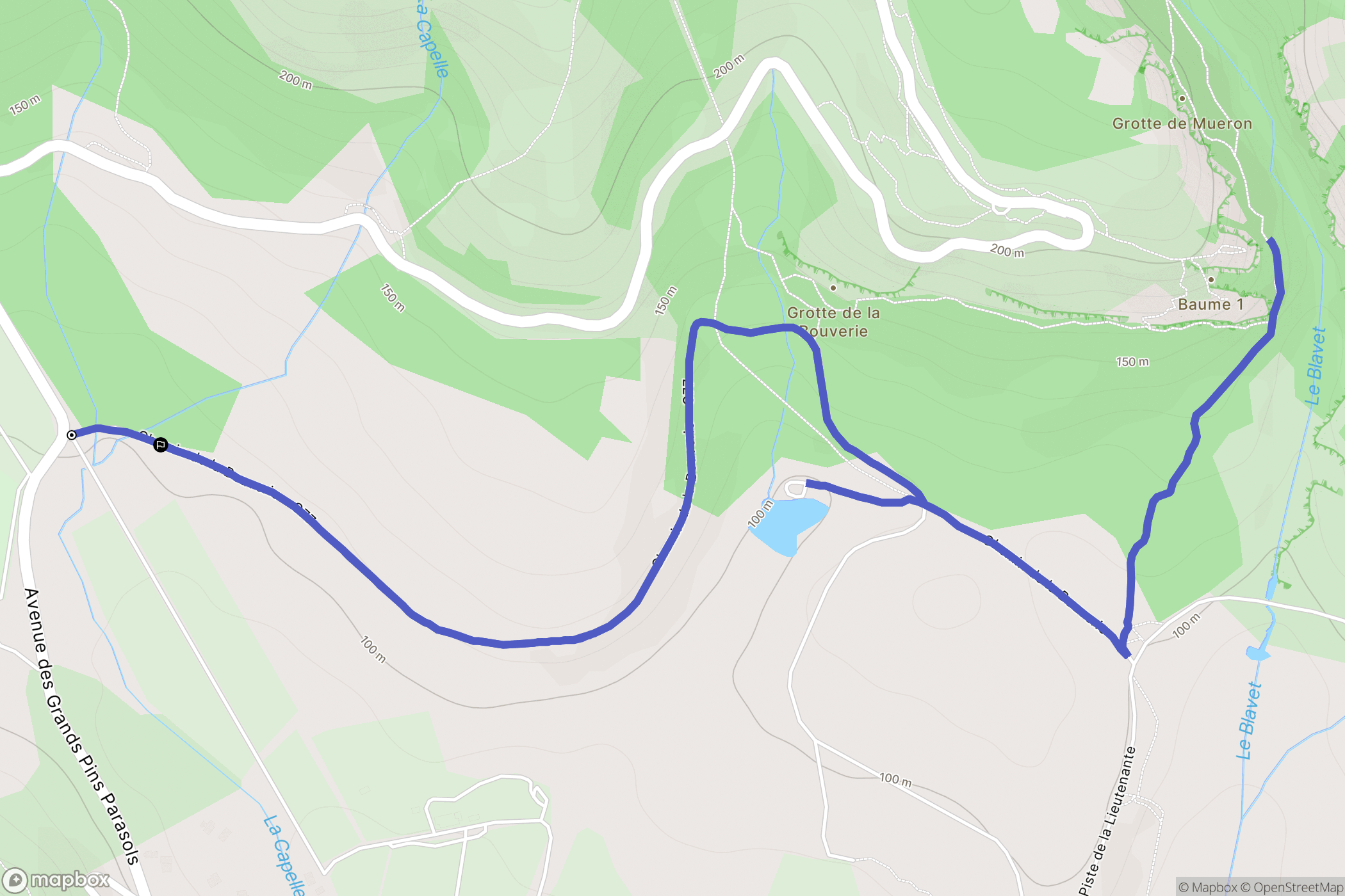 Roquebrune-sur-Argens : carte du parcours de randonnée - France