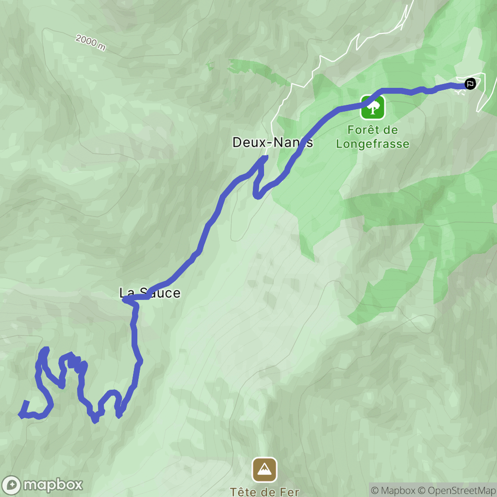 Les Belleville : carte du parcours de randonnée - France