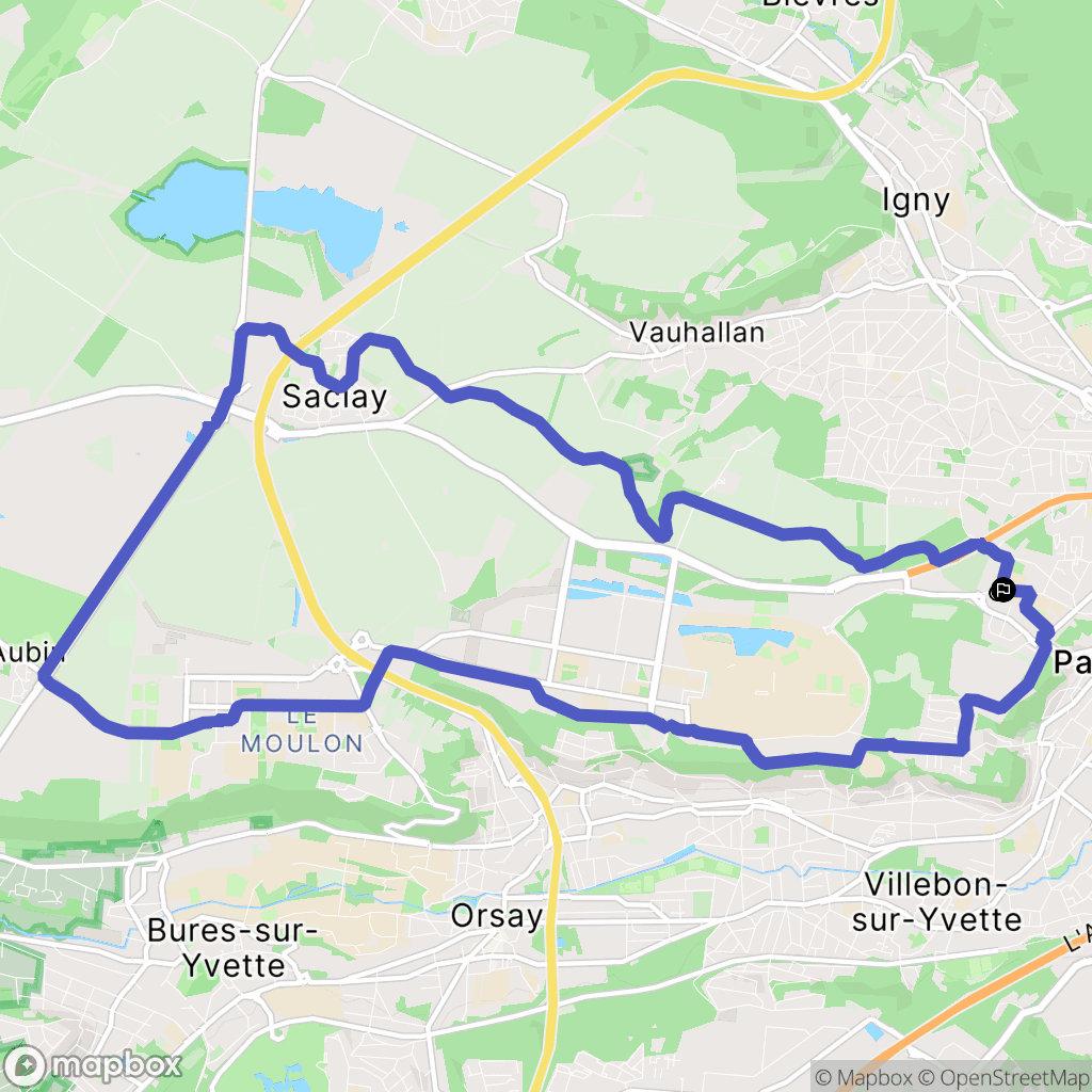 Palaiseau : carte du parcours de randonnée - France