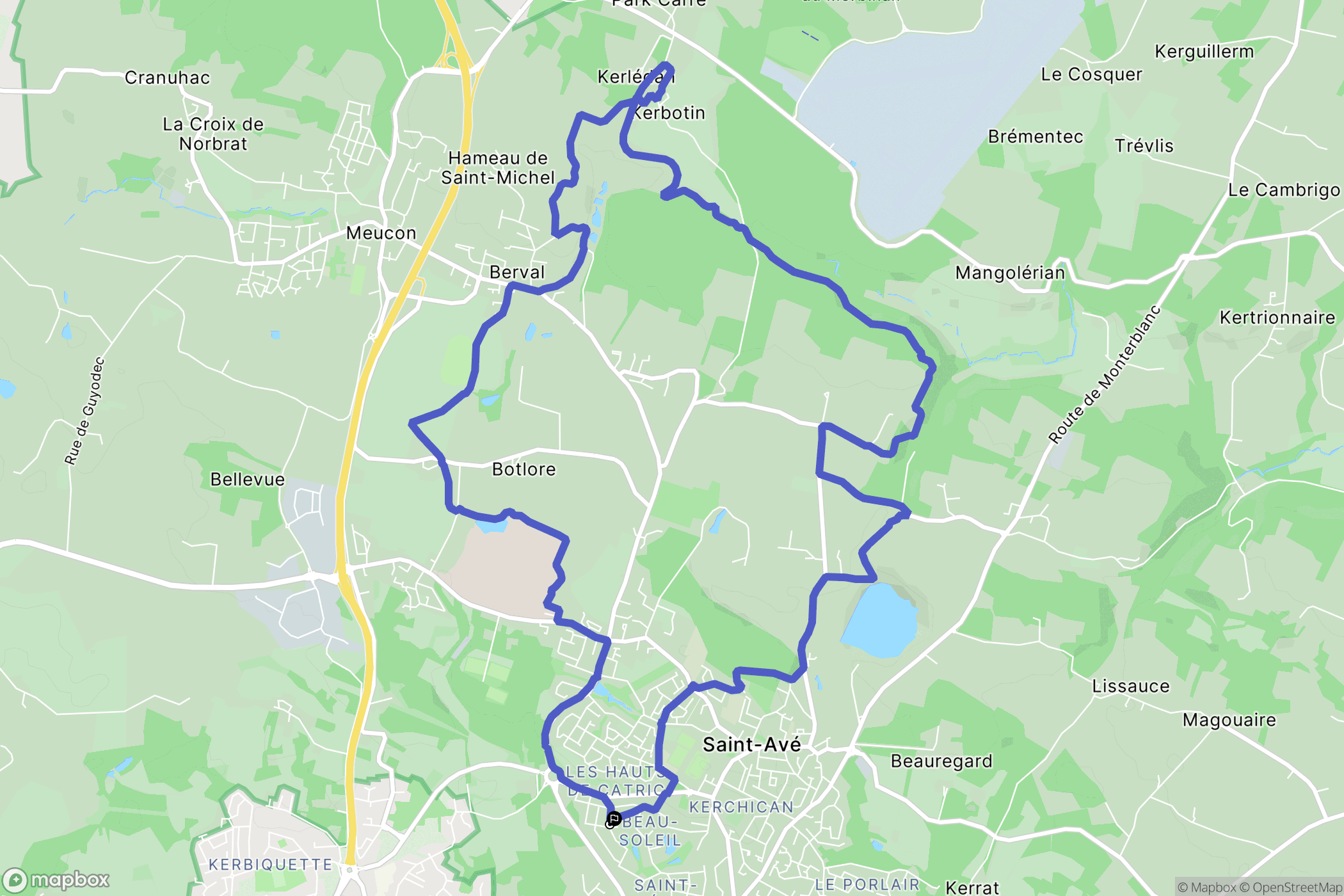 Saint-Avé : carte du parcours de randonnée - France