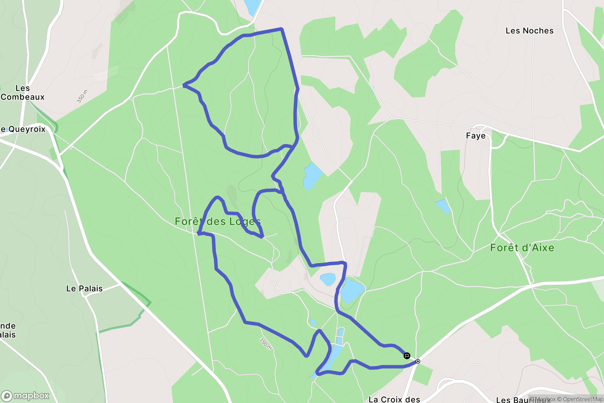 Saint-Priest-Sous-Aixe : carte du parcours de randonnée - France