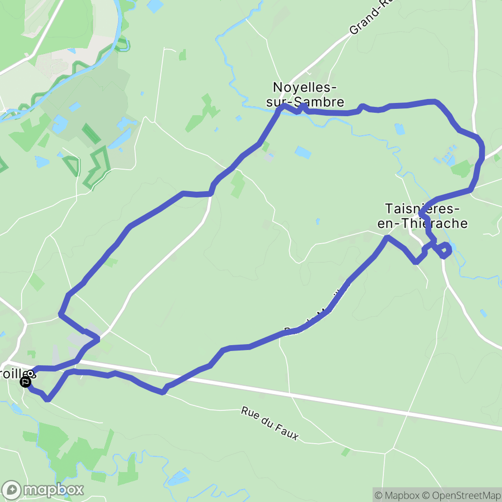 Maroilles : carte du parcours de randonnée - France