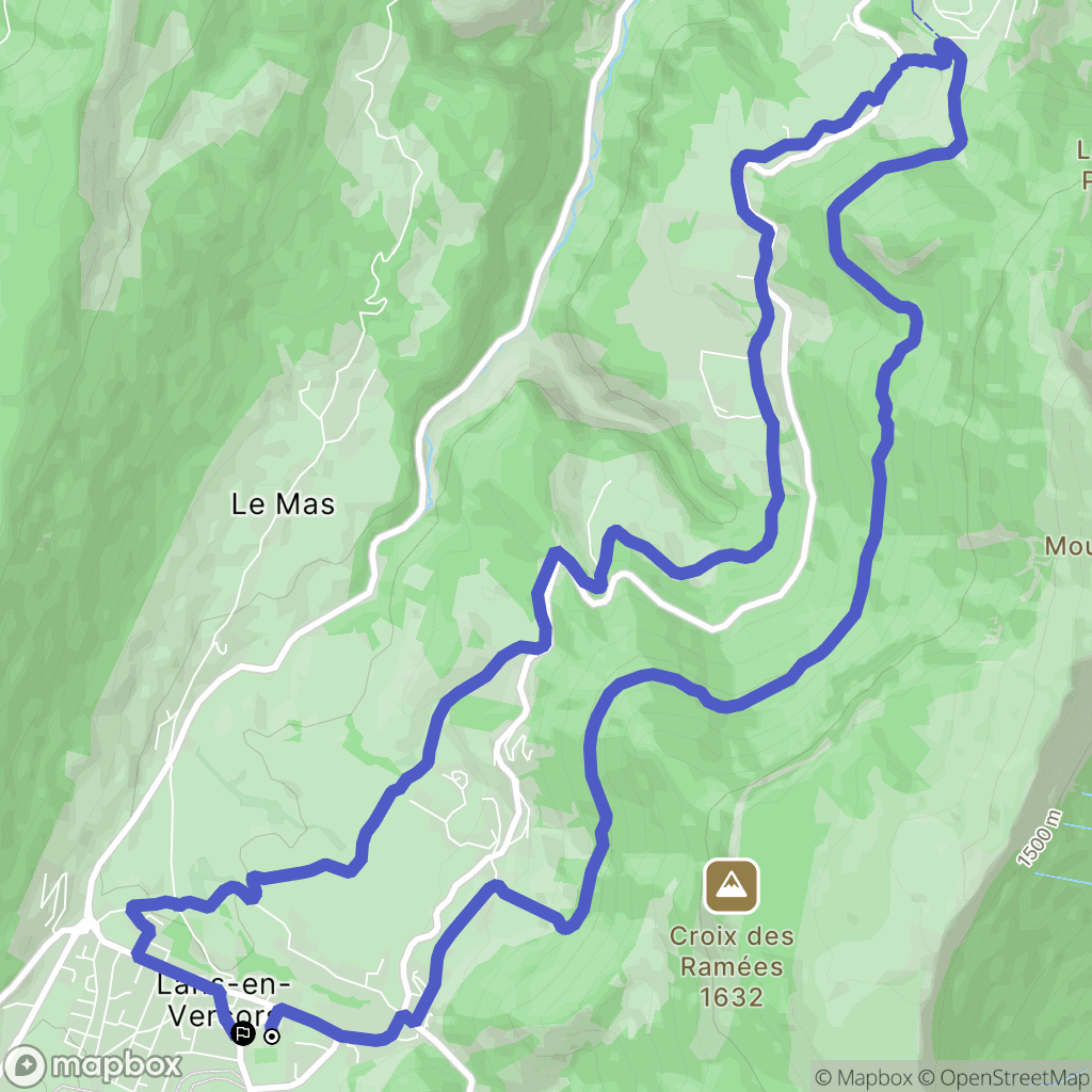 Lans-en-Vercors : carte du parcours de randonnée - France
